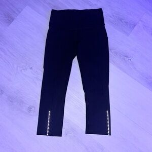 Lululemon Athletica Black Leggings with Reflective Detail